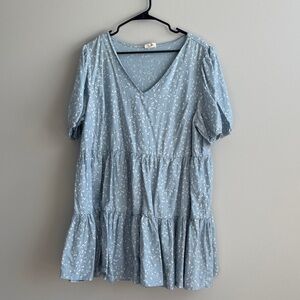 a.n.a Light Blue Floral Mini Dress